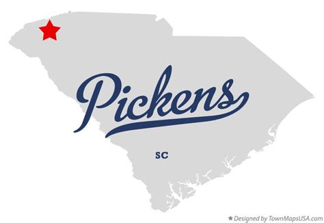 Map of Pickens, SC, South Carolina