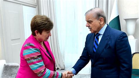 Pakistan Pm Shehbaz Sharif Meets Imf Chief Hopes For Release Of