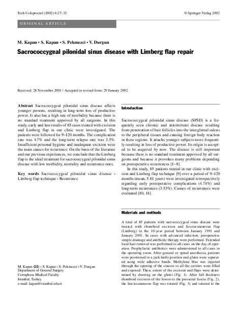 Pdf Modified Limberg Flap Reconstruction Compares Favourably With