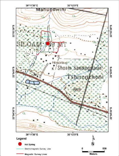 Location Of Ground Geophysics Survey Lines And Position Of The Hot