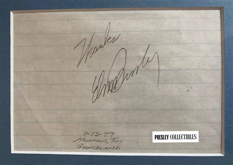 Elvis Presley Autograph Rarest - Ultra Rare And Unique