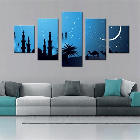 Canvas HD Print Painting Modular Pictures 5 Panel Islamic Celebration