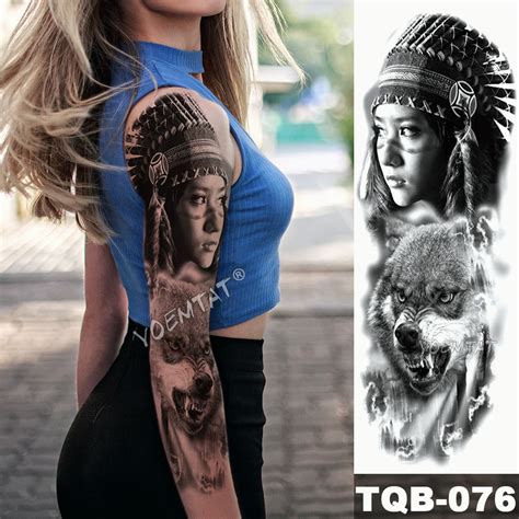 Indian Girl With Wolf Tattoo