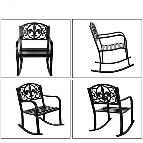 Bloomsbury Market Akshara Metal Outdoor Rocking Chair Reviews Wayfair