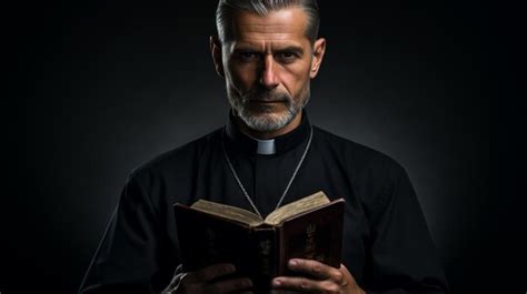 Premium AI Image | portrait of a priest in a black jacket and a black ...