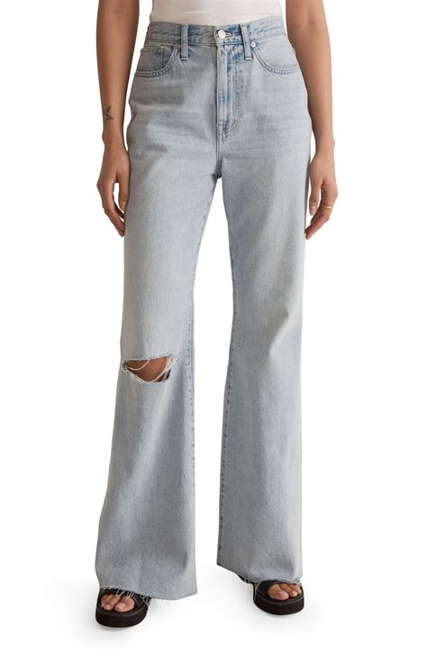 Madewell Ripped High Waist Baggy Flare Jeans Luzon Wash Editorialist