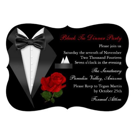 Black Tie Dinner Invitation