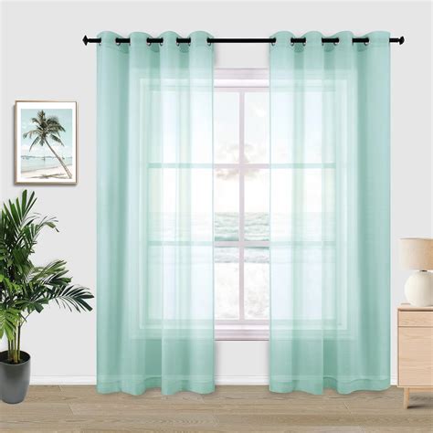 Amazon KOUFALL Mint Green Curtains 84 Inches Long For Bedroom 2