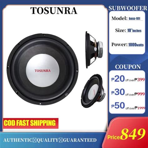 Tosunra Car Speaker Subwoofer Inch Watts Db Amplifier Audio