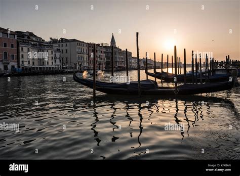 Gondolas On The Grand Canal In Venice Stock Photo Alamy