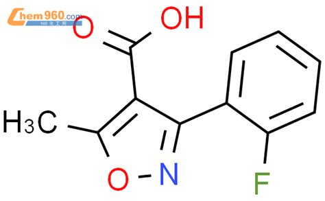 1736 20 5 3 2 氟 苯基 5 甲基 异恶唑 4 羧酸化学式结构式分子式molsmiles 960化工网