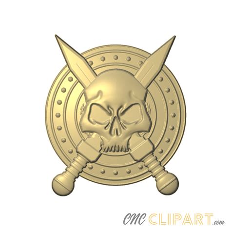 Gladiator Shield 2 3D Relief Model - CNC Clipart