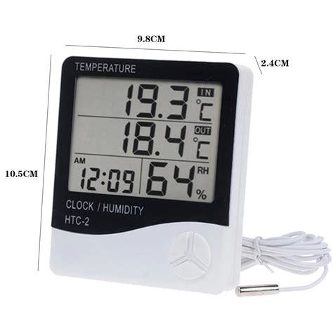 Htc 2 Digital Lcd Temperature Meter Humidity Thermometer Hygrometer Home Weather Station Indoor