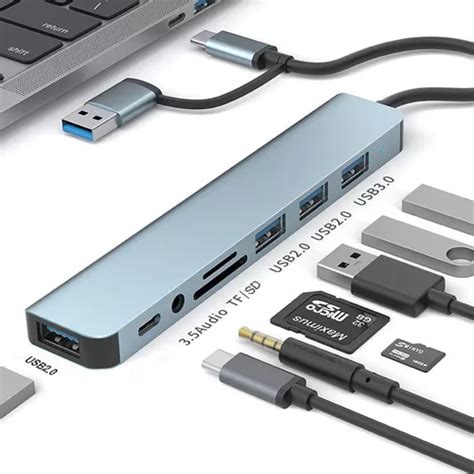 Adaptador Tipo C Hub Usb C Sd Multipuertos Conector 8 En 1 Meses Sin