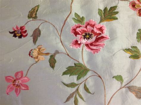 Claridge Textile Faux Silk Flower Embroidery Fabric By The Yard – Bella ...