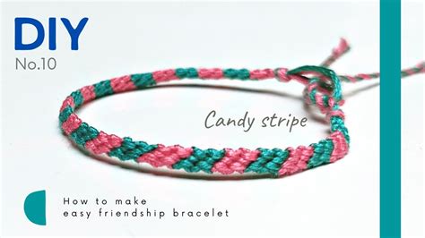 Candy Stripe Friendship Bracelet 2 Colors Easy Tutorial For Beginners Youtube