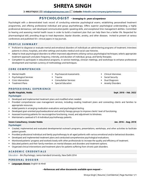 Psychologist Resume Examples & Template (with job winning tips)