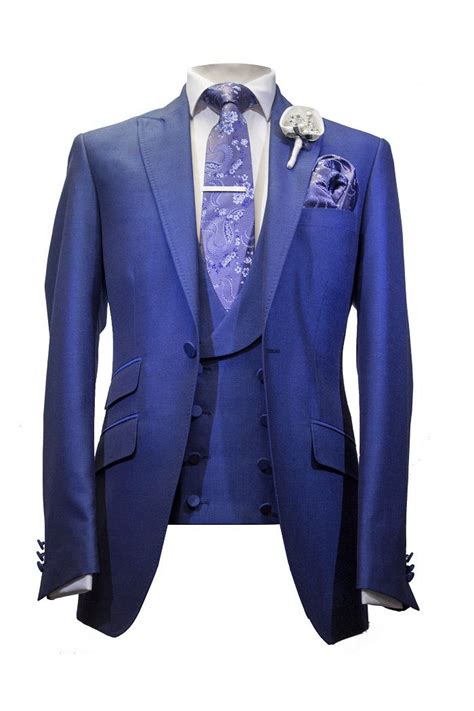 Mens 3 Piece French Navy Mohair Lounge Suit Ideal For Weddings To