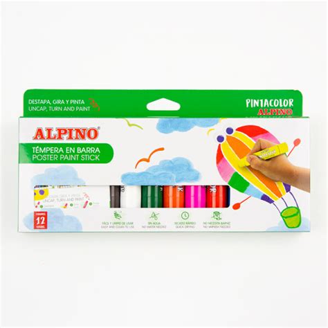 Pochette Gouaches Solides En Stick Alpino Stikets