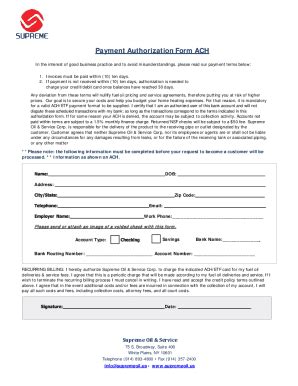 Fillable Online Payment Authorization Form Supreme Oil Fax Email