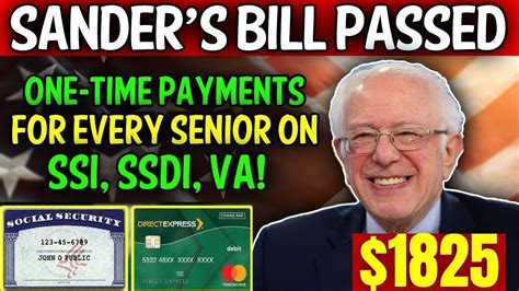 Sander S Bill Passed One Time Payments For Social Security Ssi