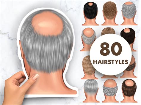 Grandpa Hairstyles Older Men Hairs Men Hair Clipart Natural Etsy