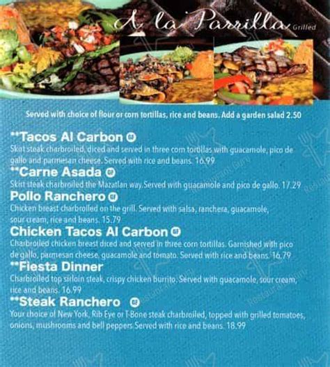 Menu at Mazatlan Restaurant, Lakewood, S Tacoma Way