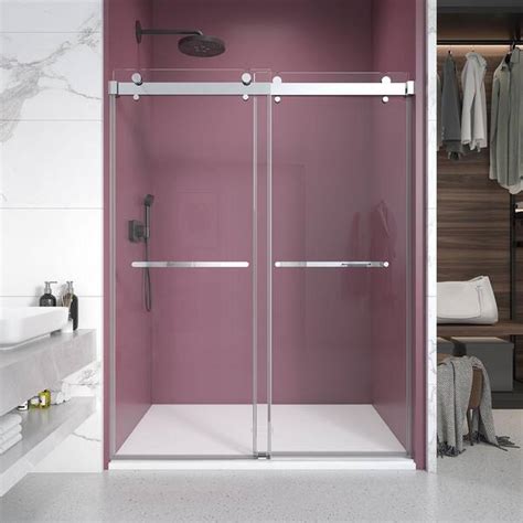 Ckb In W X In H Double Sliding Frameless Shower Door In Chrome