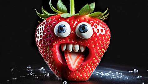 strawberry fruit digital cartoon  stock photo public domain