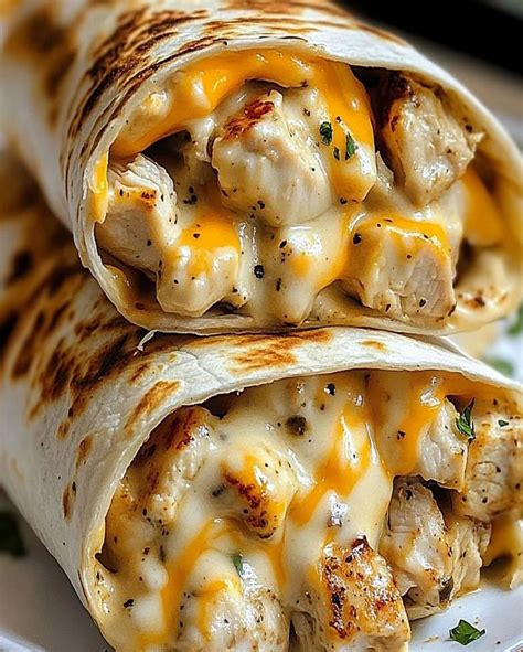 Cheesy Garlic Chicken Wraps Quick And Easy Dinner Recipe Recipe In