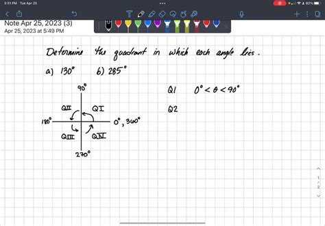 Determining Quadrants In Exercises Determine The Quadrant In