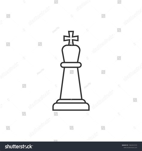 Chess King Outline Icon Stock Vector Royalty Free 1362041072