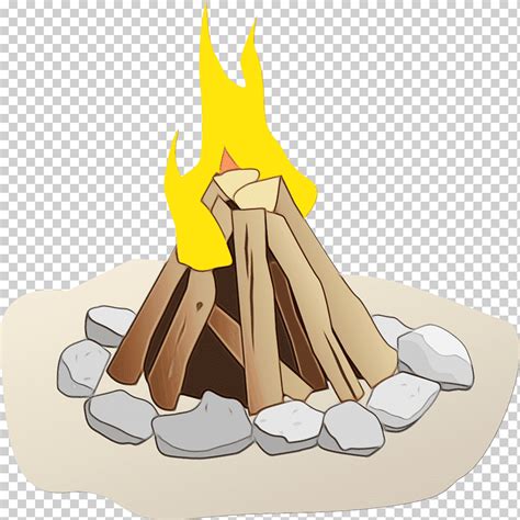 Cartoon Campfire Plant Animation Side Dish Acuarela Pintura Tinta