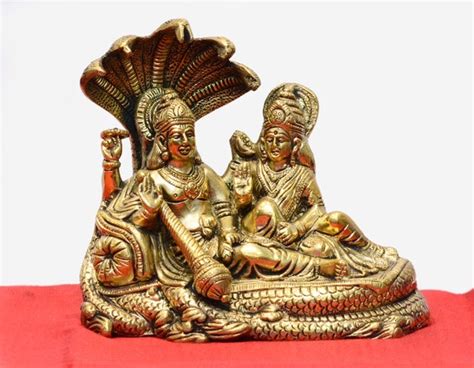 Brass Vishnu Lakshmi Set Inch Brass Lakshmi Narayan Idol Laxmi