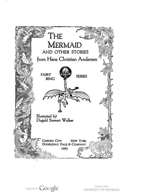 The Mermaid And Other Stories From Hans Christian Andersen Illustrated By Dugald Stewart