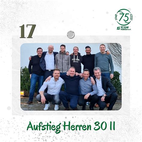 Adventskalender 23 Aufstieg He30 II TC Grün Weiss Paderborn