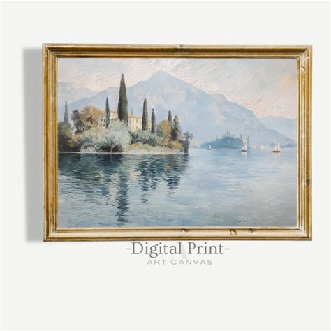 Lake Como Vintage Print Etsy