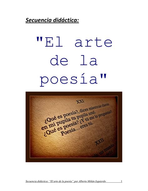 Secuencia didáctica El arte de la poesía PDF