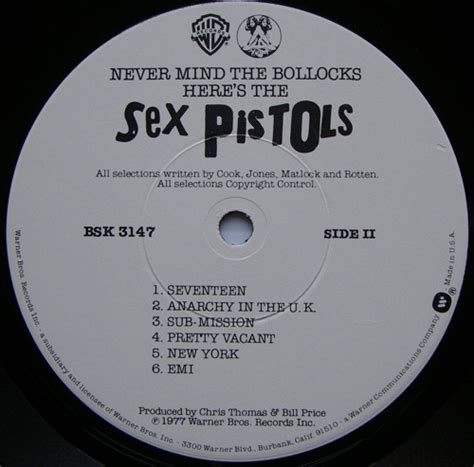 God Save The Sex Pistols Never Mind The Bollocks Usa Promo Pressing