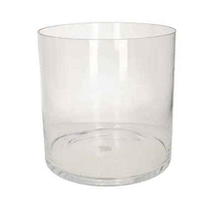 Hakbijl Glass Vaas Home Basics Cilinder Glas Transparant Cm