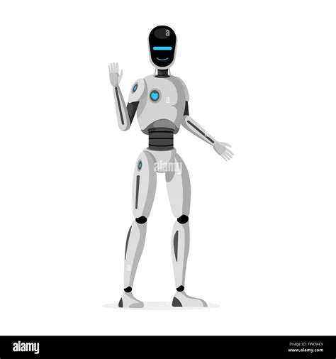 Robot Humanoide Futurista Flat Ilustración Vectorial Organismo