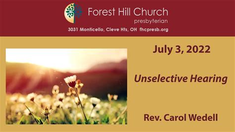 July 3 2022 Forest Hill Church Presbyterian Worship Youtube