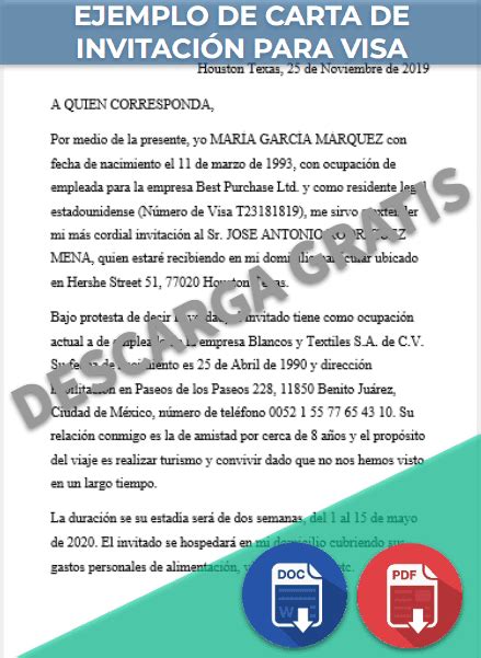 Introducir Imagen Modelo De Carta Invitacion Para Entrar A Mexico 23660