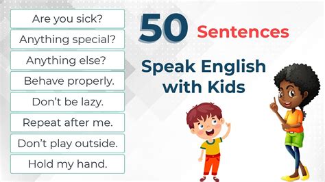 50 Daily Use English Sentences For Kids Speak English With Kids