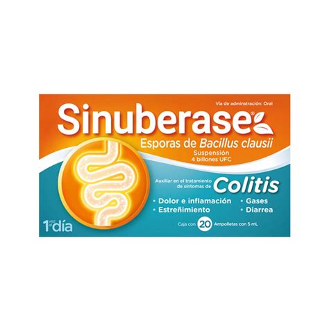 Sinuberase 20 ampolletas 4B Probióticos Soriana