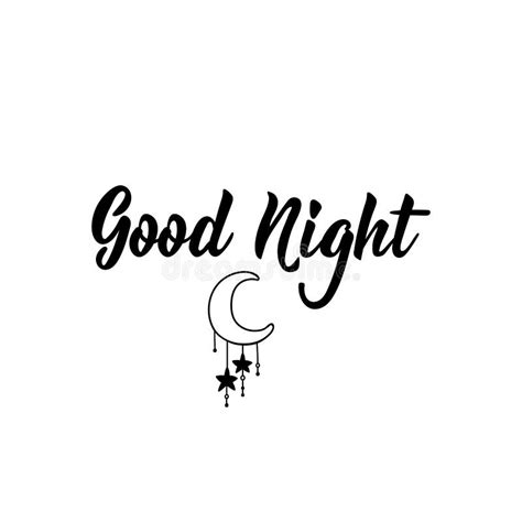 Good Night Lettering Modern Calligraphy Vector Illustration Stock Illustration Illustration