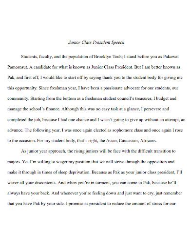 School President Speech 14 Examples Format How To Write Pdf