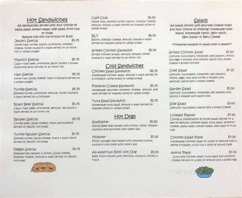 Menu Of Jessies In Albertville Al 35950