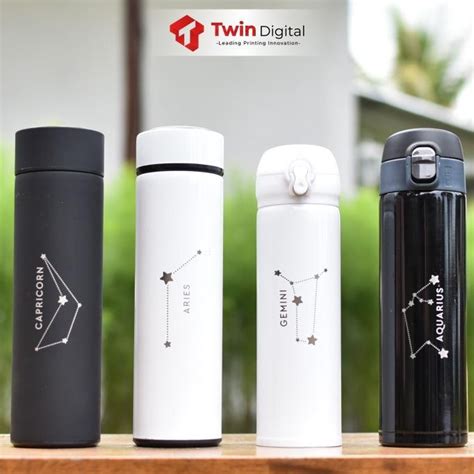 Jual Twin Digital Botol Minum Tumbler Zodiac Grafir Custom 500ml