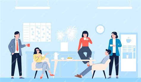 premium vector office coffee break corporate lunch time  workplace